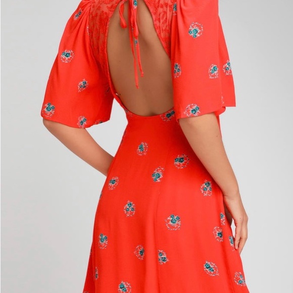 Free People Mockingbird Open back Mini Dress Size 4 - Picture 2 of 5